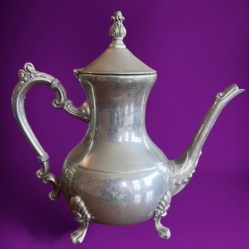 Vintage Silver-Plated Footed Tea Server